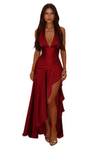 Damen Satin Neckholder Maxikleid Ansicht 4