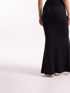 Damen Schmaler Maxirock mit Hohem Raffbund und Fischschwanzsaum – Ansicht 3