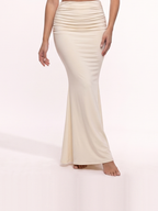 Damen Schmaler Maxirock mit Hohem Raffbund und Fischschwanzsaum – Ansicht 8