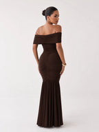 Damen schulterfreies Maxikleid Ansicht 2