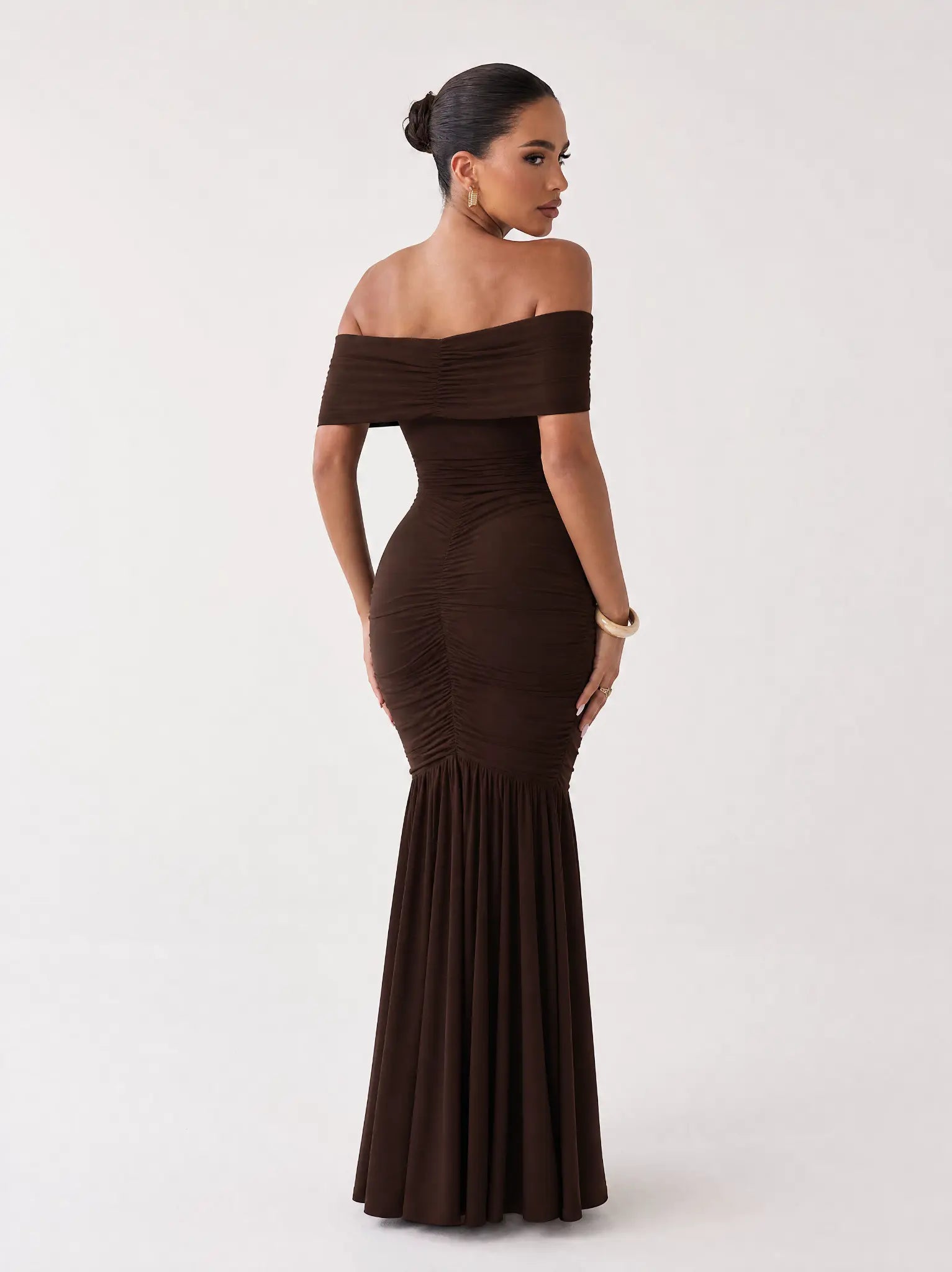 Damen schulterfreies Maxikleid Ansicht 2