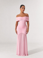 Damen schulterfreies Maxikleid Ansicht 3