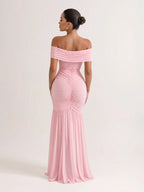 Damen schulterfreies Maxikleid Ansicht 4