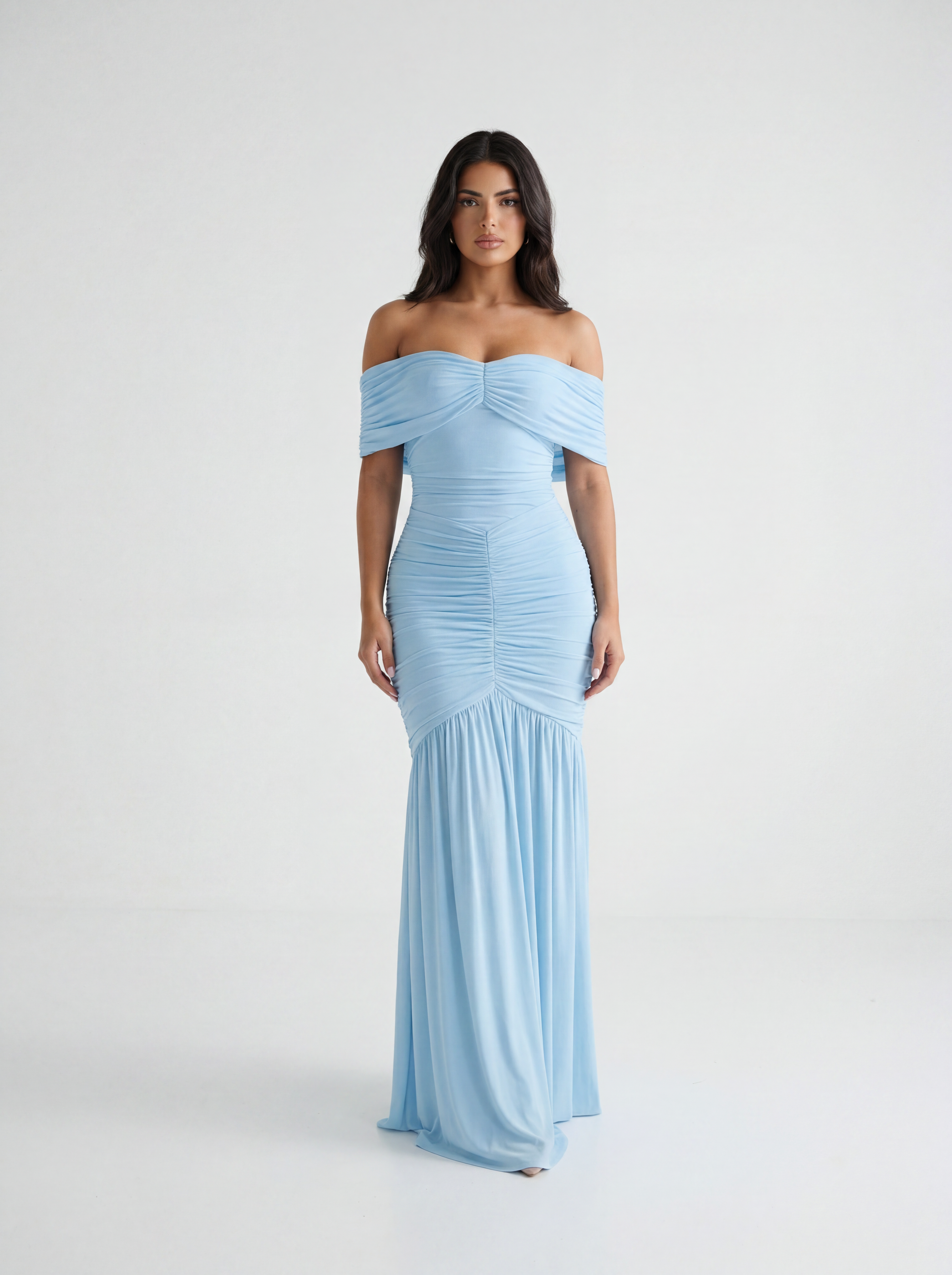 Damen schulterfreies Maxikleid Ansicht 7