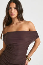 Damen schulterfreies Maxikleid Ansicht 3