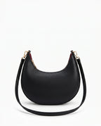 Damen Schultertasche in Halbmondform mit Reißverschluss und Zwei Abnehmbaren Riemen – Ansicht 4