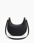 Damen Schultertasche in Halbmondform mit Reißverschluss und Zwei Abnehmbaren Riemen – Ansicht 5