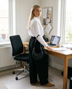 Damen Schultertasche in Halbmondform mit Reißverschluss und Zwei Abnehmbaren Riemen – Ansicht 6