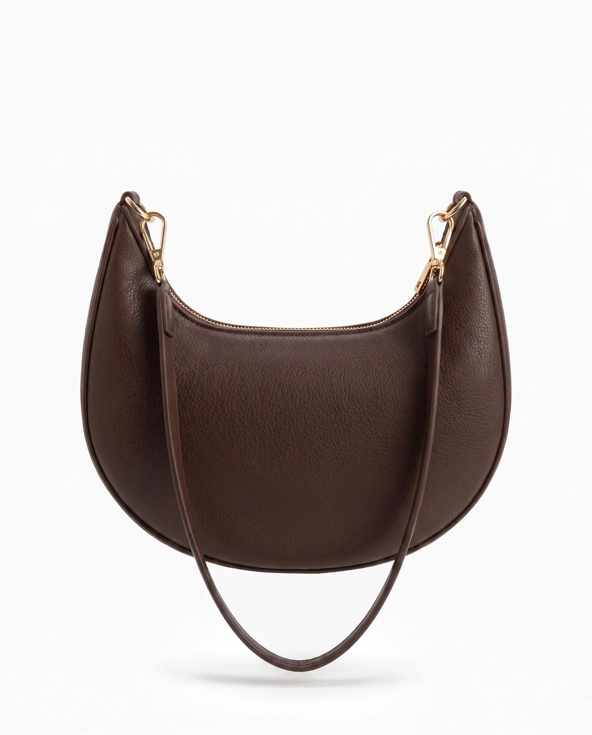 Damen Schultertasche in Halbmondform mit Reißverschluss und Zwei Abnehmbaren Riemen – Ansicht 8
