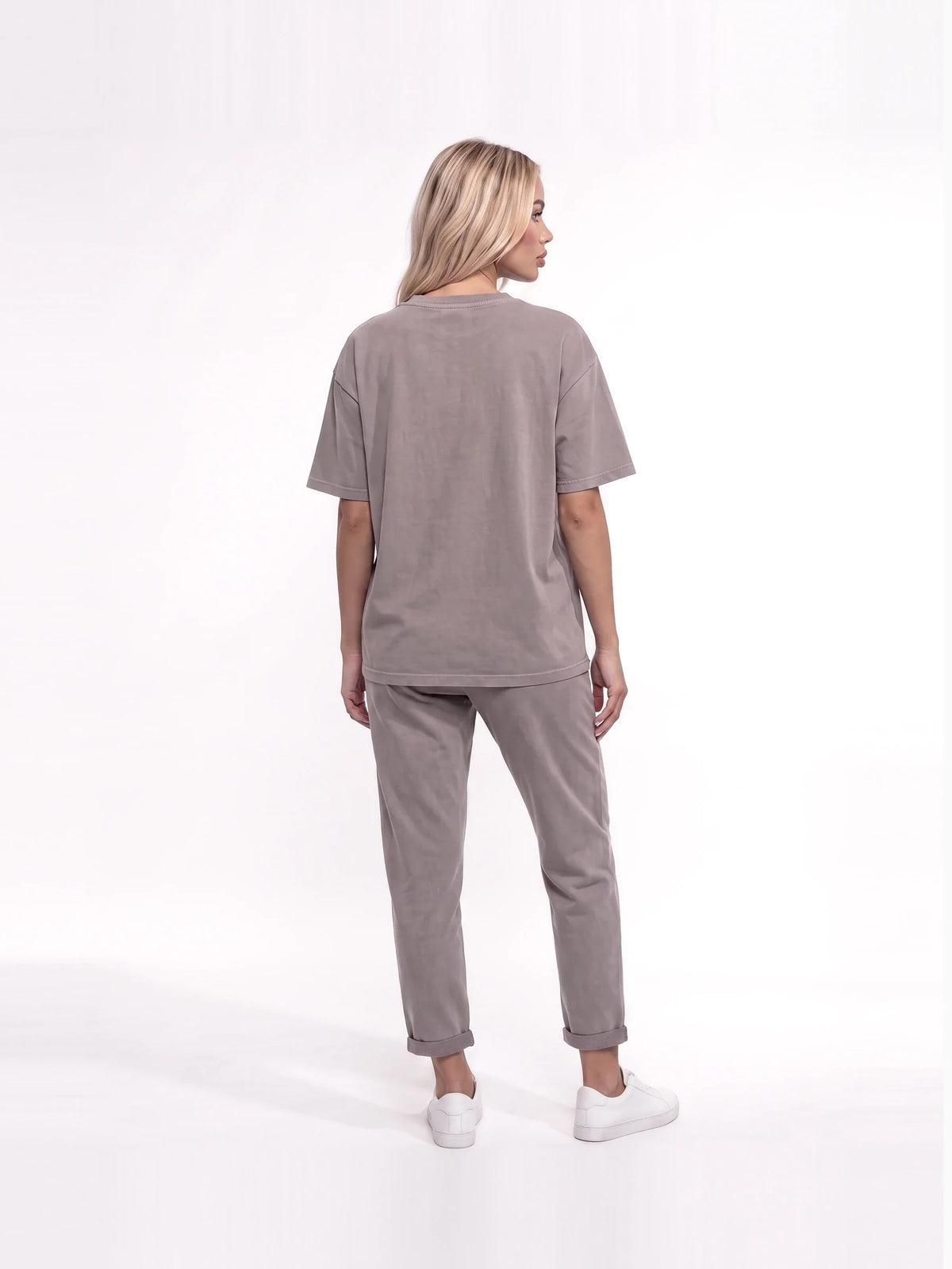 Damen Set mit Oversize T-Shirt und Joggerhose mit Bündchen – Ansicht 2