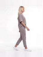 Damen Set mit Oversize T-Shirt und Joggerhose mit Bündchen – Ansicht 3