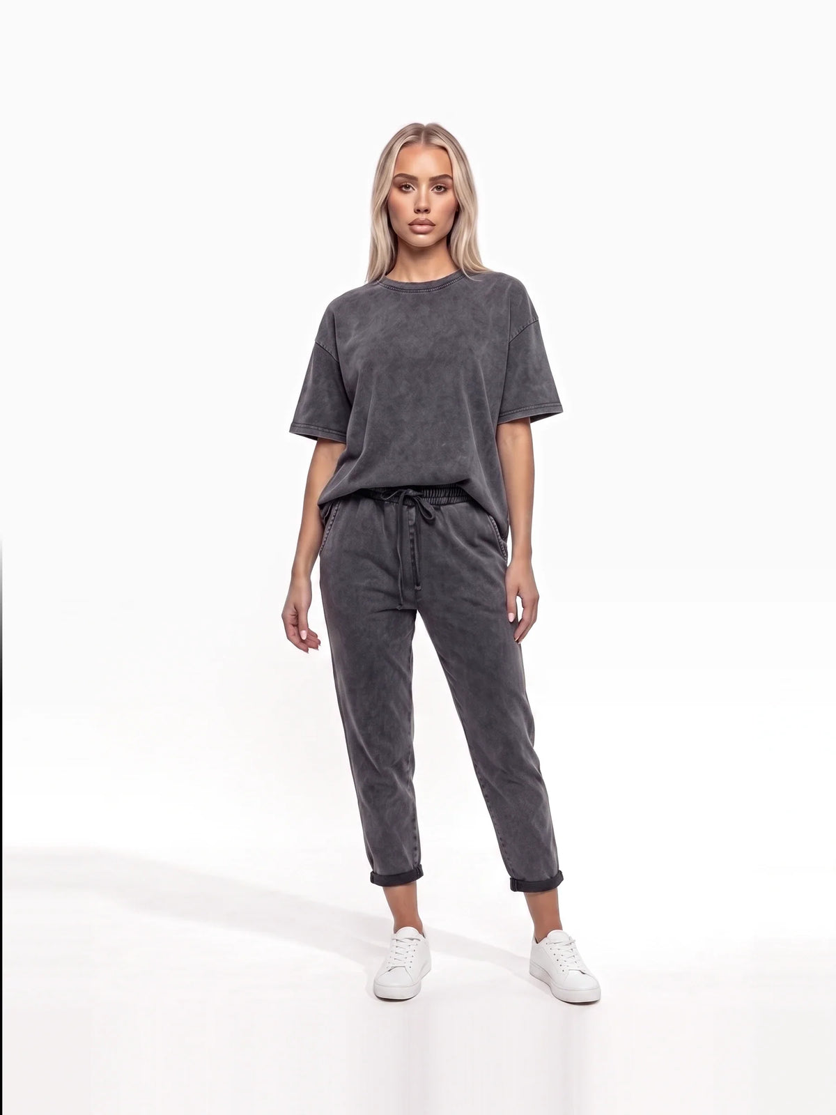 Damen Set mit Oversize T-Shirt und Joggerhose mit Bündchen – Ansicht 5