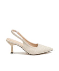Damen Slingback Pumps in Flechtoptik mit Spitzer Zehenpartie