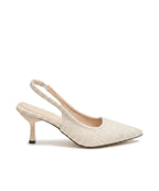 Damen Slingback Pumps in Flechtoptik mit Spitzer Zehenpartie