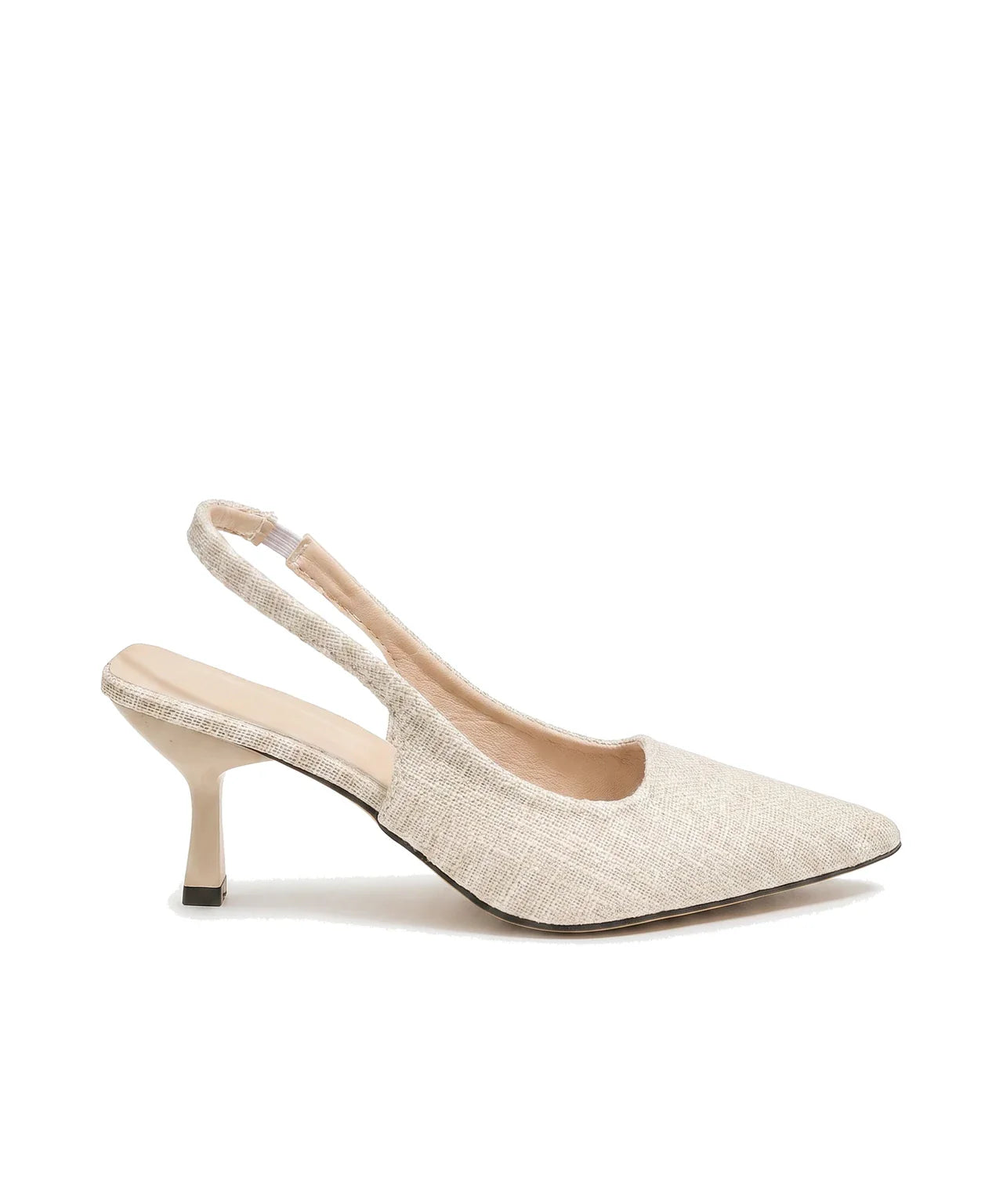 Damen Slingback Pumps in Flechtoptik mit Spitzer Zehenpartie