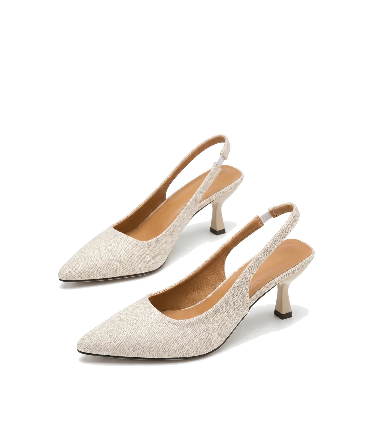 Damen Slingback Pumps in Flechtoptik mit Spitzer Zehenpartie – Ansicht 2