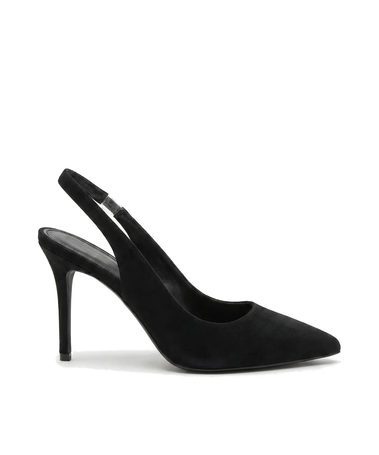 Damen Slingback Pumps in Veloursleder-Optik mit Spitzer Zehenpartie