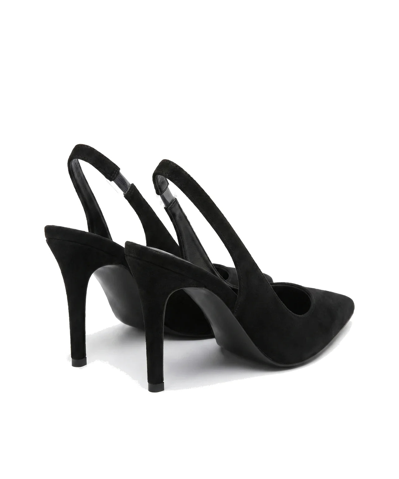 Damen Slingback Pumps in Veloursleder-Optik mit Spitzer Zehenpartie – Ansicht 3