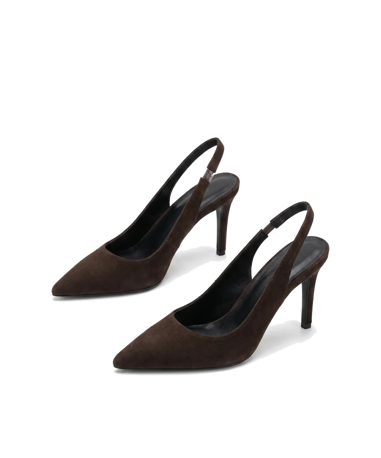 Damen Slingback Pumps in Veloursleder-Optik mit Spitzer Zehenpartie – Ansicht 5