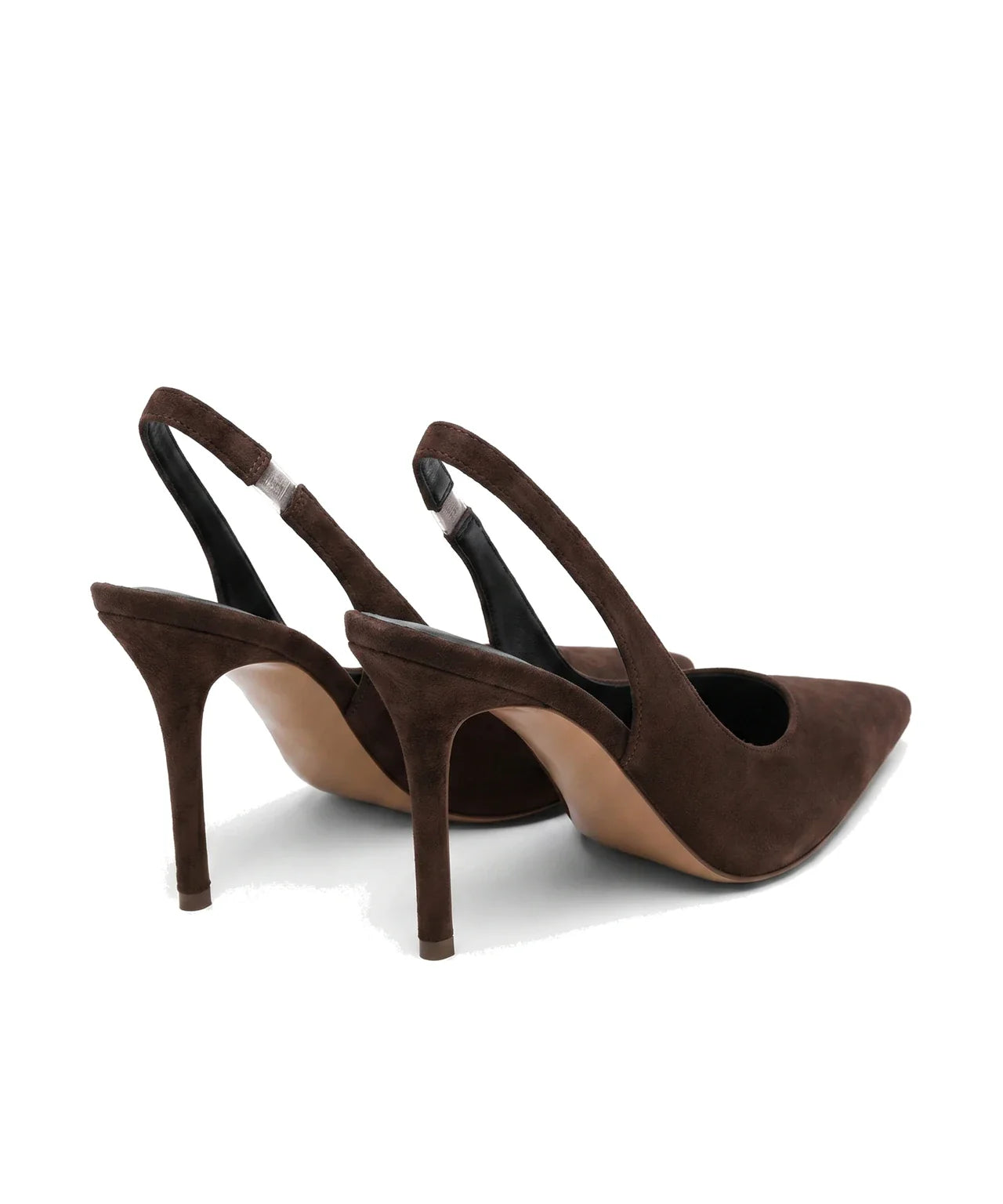 Damen Slingback Pumps in Veloursleder-Optik mit Spitzer Zehenpartie – Ansicht 6
