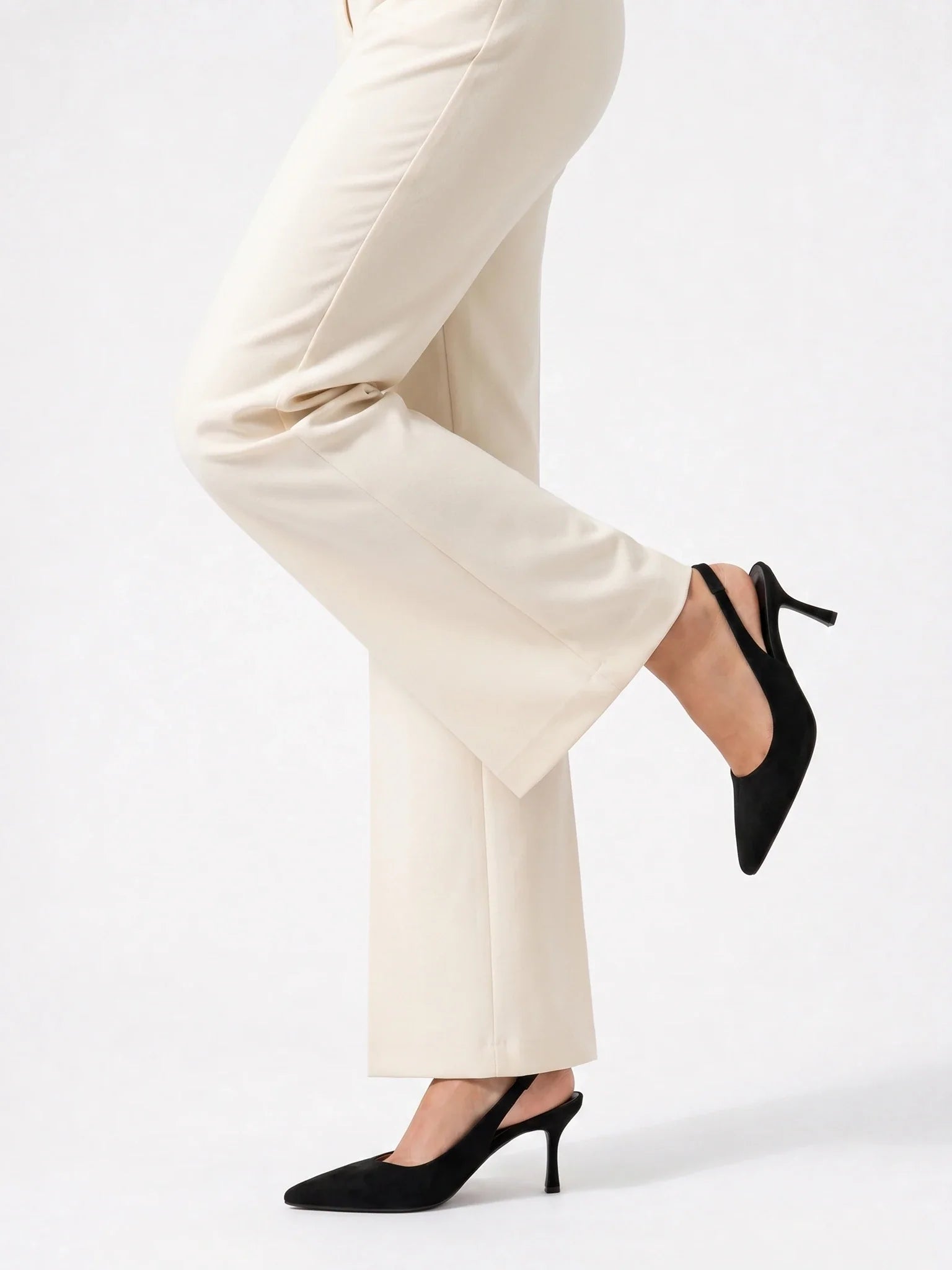Damen Slingback Pumps in Veloursleder-Optik mit Spitzer Zehenpartie – Ansicht 7