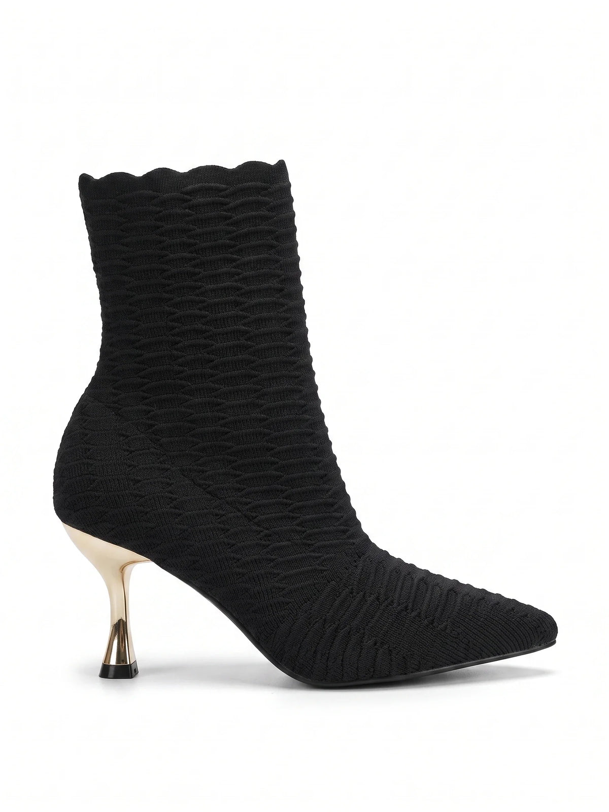 Damen Sock Boots aus Geprägtem Strick auf Kelchabsatz – Ansicht 10