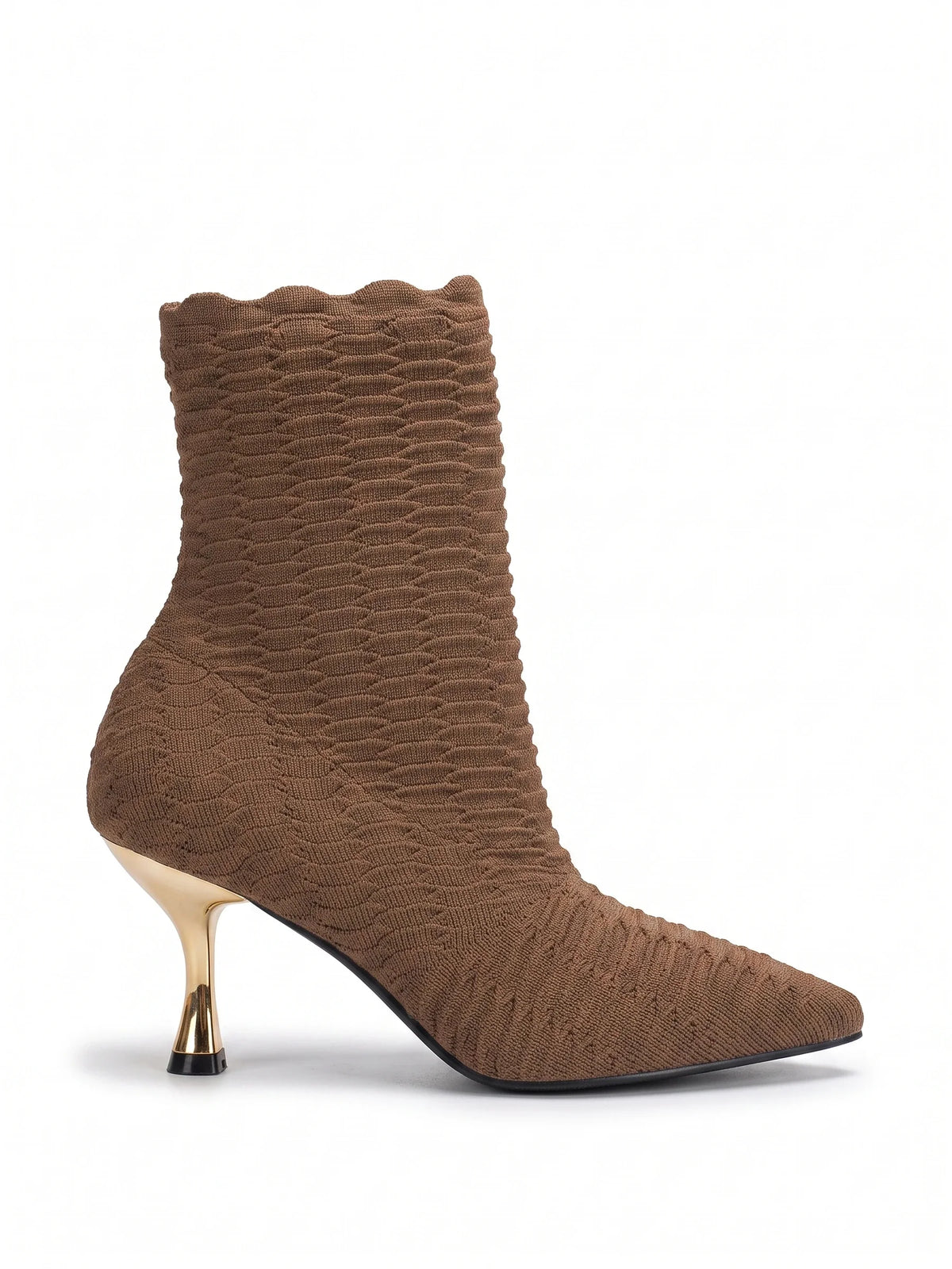 Damen Sock Boots aus Geprägtem Strick auf Kelchabsatz – Ansicht 4