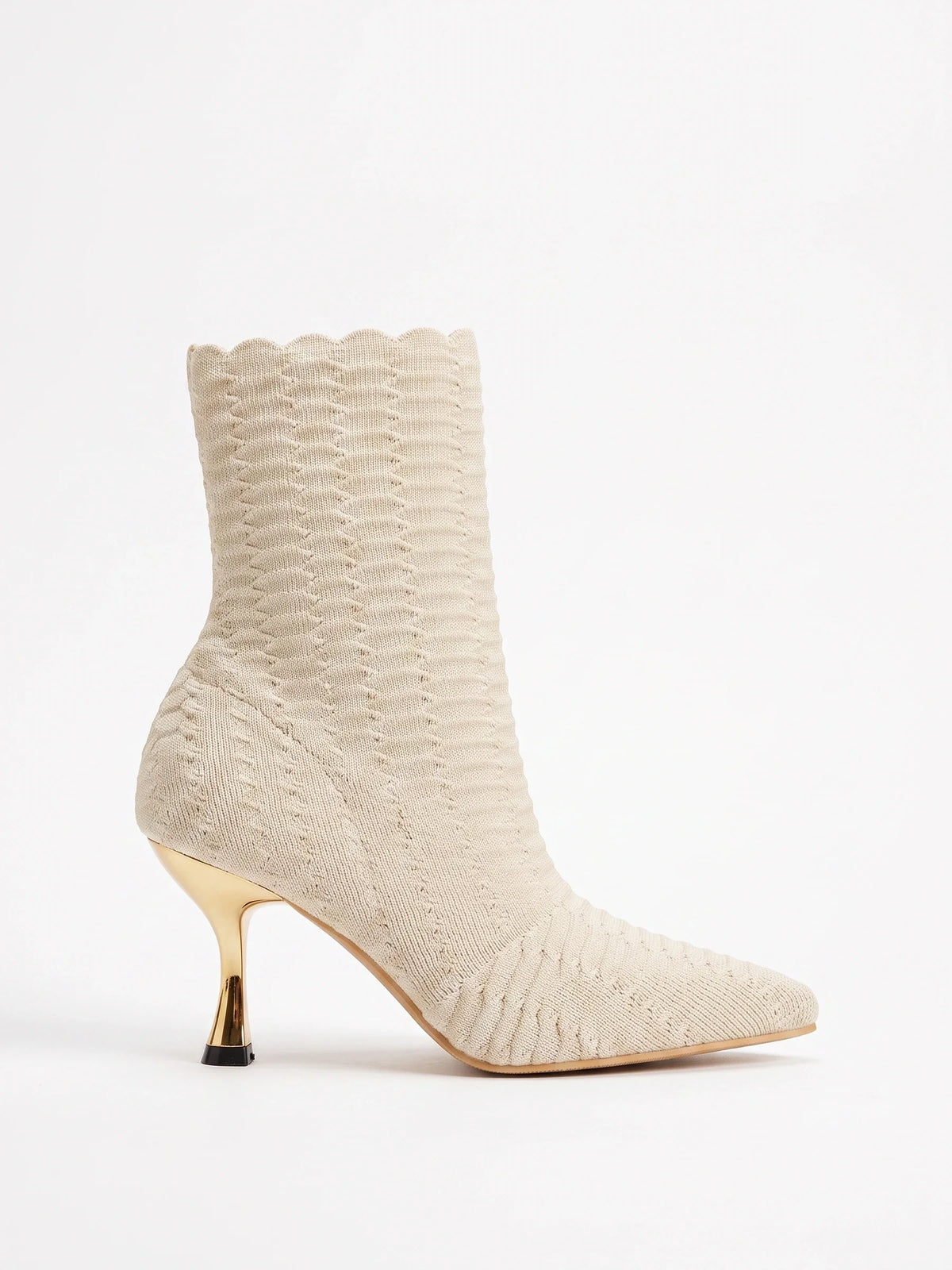 Damen Sock Boots aus Geprägtem Strick auf Kelchabsatz – Ansicht 7