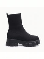 Damen Sock Boots aus Strick auf Dicker Sohle