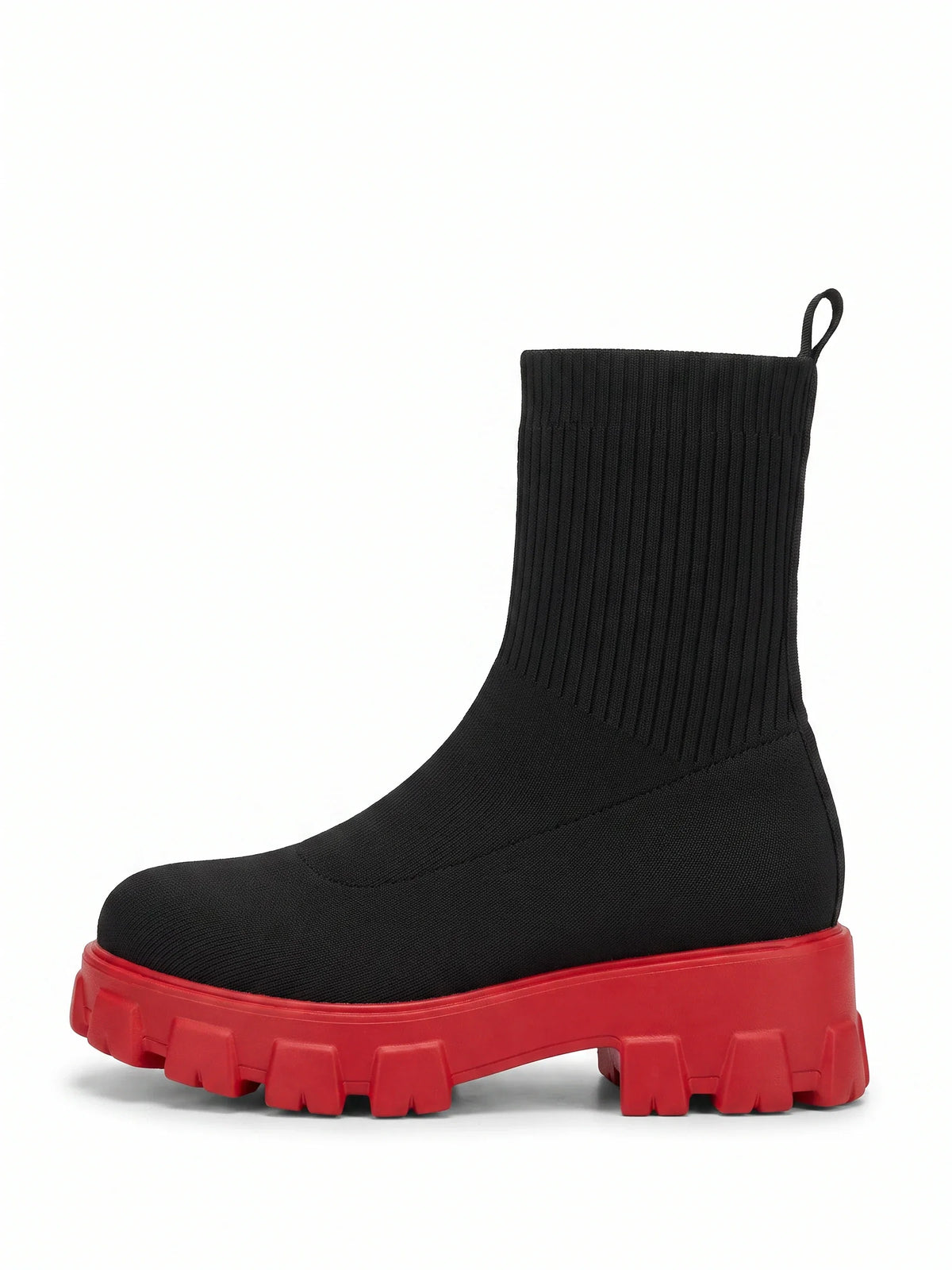 Damen Sock Boots aus Strick auf Dicker Sohle – Ansicht 4