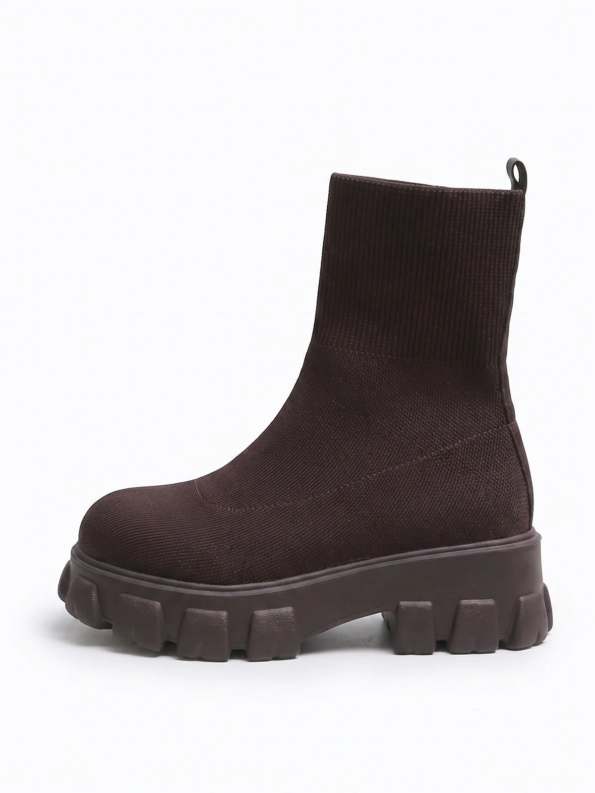 Damen Sock Boots aus Strick auf Dicker Sohle – Ansicht 7