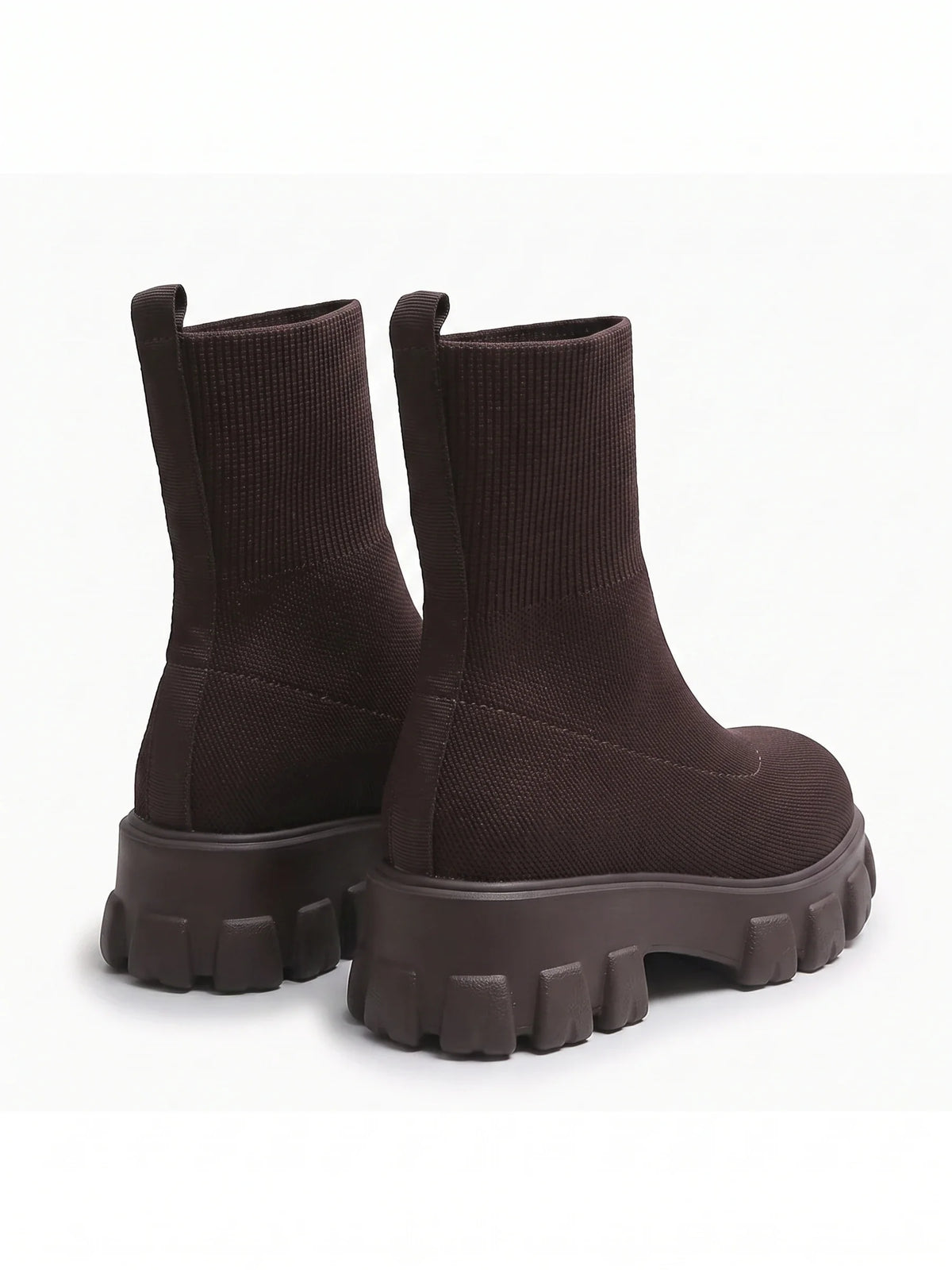 Damen Sock Boots aus Strick auf Dicker Sohle – Ansicht 8