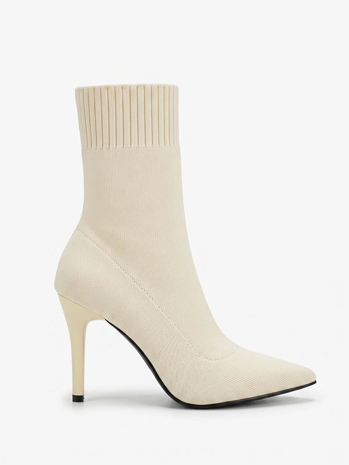 Damen Sock Boots aus Strick mit Stiletto-Absatz und Spitzer Zehenpartie – Ansicht 4