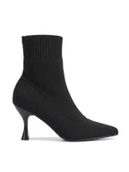 Damen Sock Boots mit Ripp-Bündchen in Schwarz, Seitenansicht