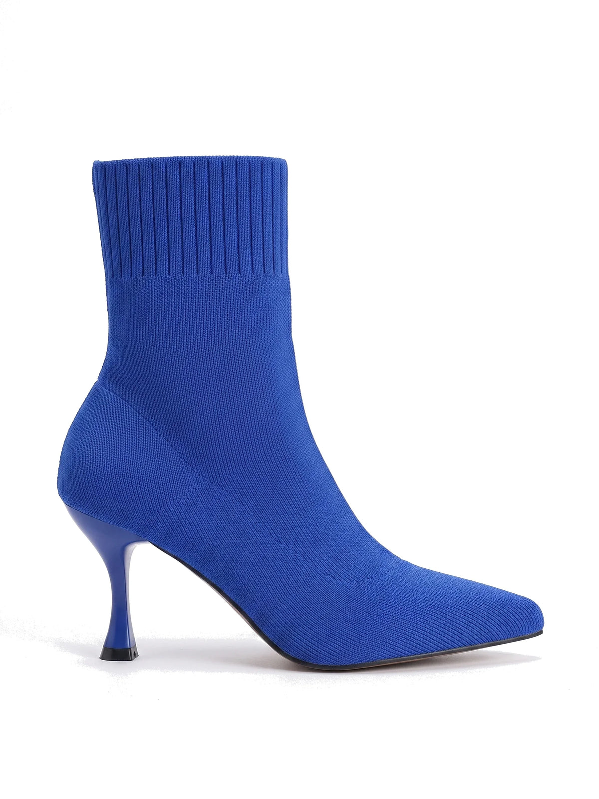 Damen Sock Boots mit Ripp-Bündchen in Kobaltblau, Seitenansicht
