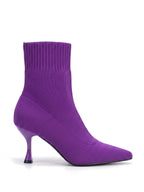 Damen Sock Boots mit Ripp-Bündchen in Violett, Seitenansicht