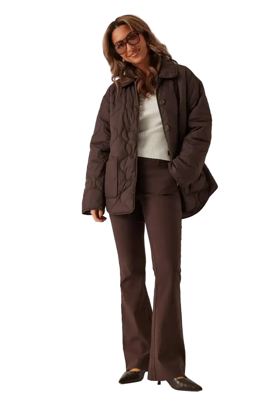 Damen Steppjacke mit Knopfverschluss