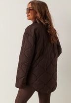 Damen Steppjacke mit Knopfverschluss – Ansicht 2