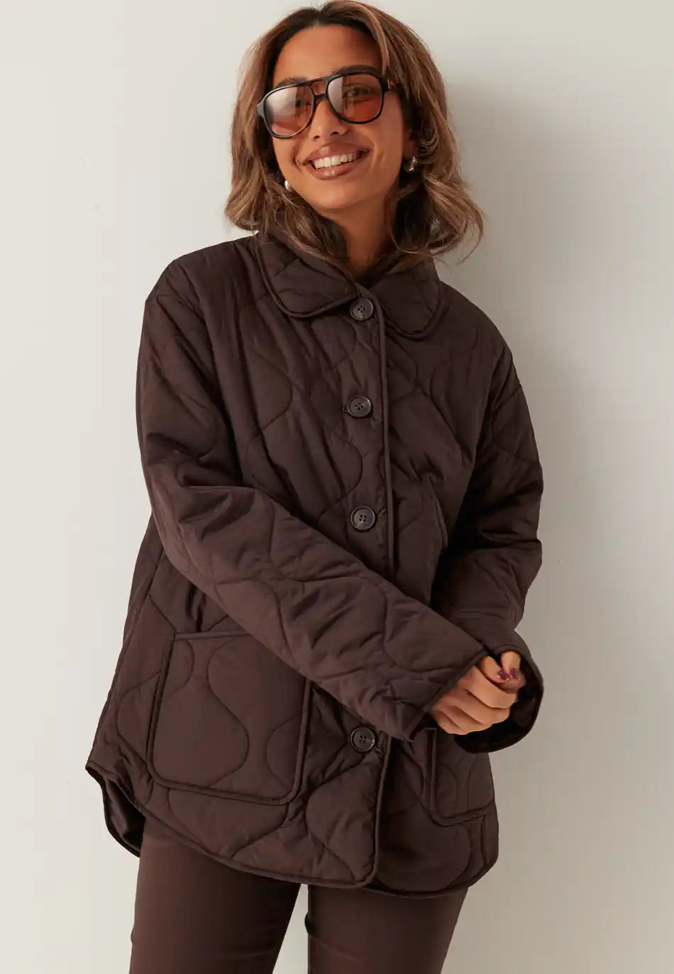 Damen Steppjacke mit Knopfverschluss – Ansicht 3