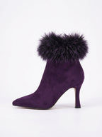 Damen Stiefeletten mit flauschigem Abschluss, Seitenansicht
