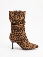 Damen Stiefeletten mit gerafftem Schaft auf Stiletto-Absatz, Seitenansicht