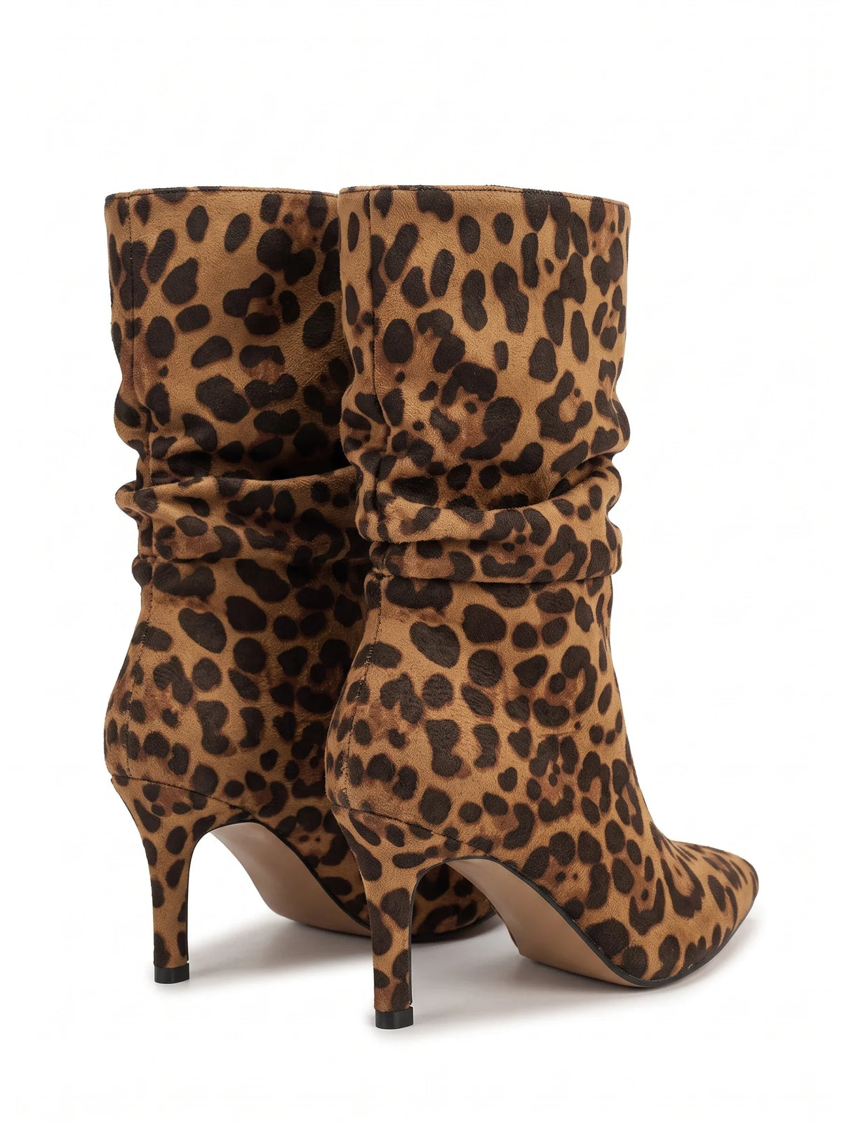 Damen Stiefeletten mit gerafftem Schaft, Paar von hinten