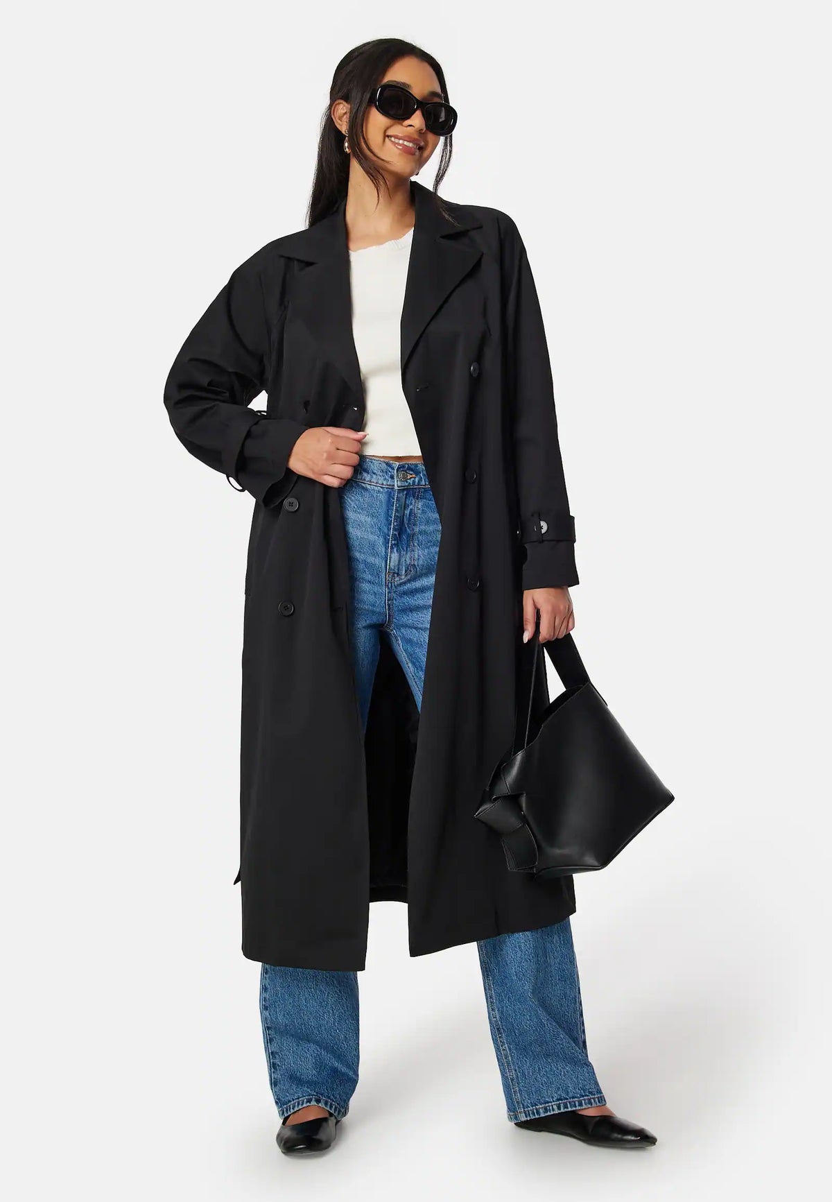 Damen Trenchcoat mit Bindegürtel – Ansicht 3