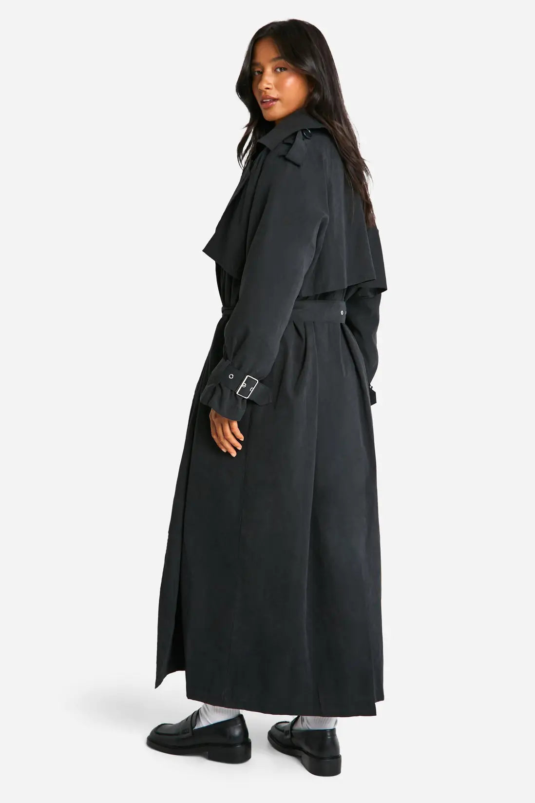Damen Trenchcoat mit Reverskragen und Taillengürtel Ansicht 2