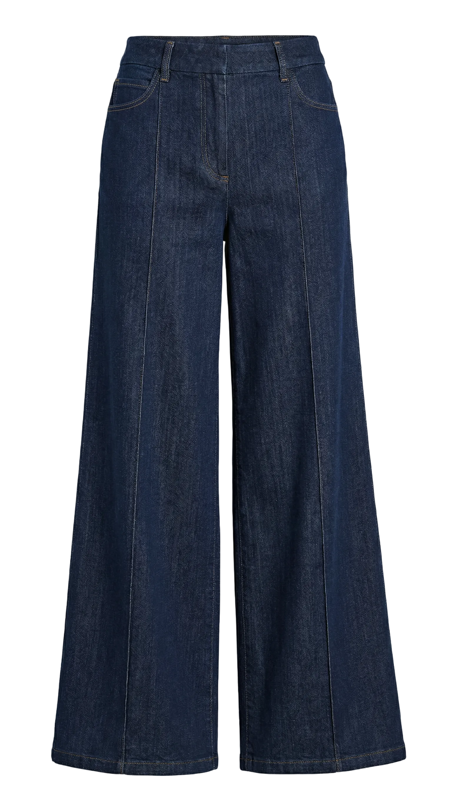 Damen Weithose aus Denim mit Hohem Bund
