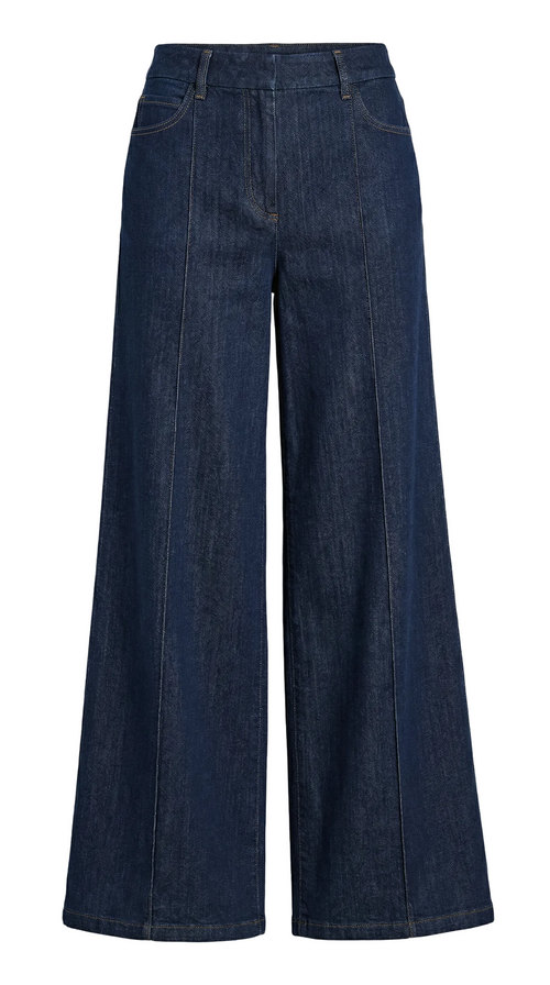 Damen Weithose aus Denim mit Hohem Bund