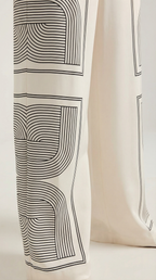 Damen Weithose mit Grafischem Muster und Weitem Schnitt