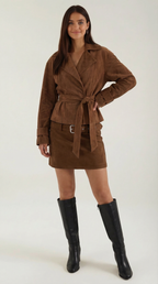 Damen Wickeljacke mit Bindegürtel
