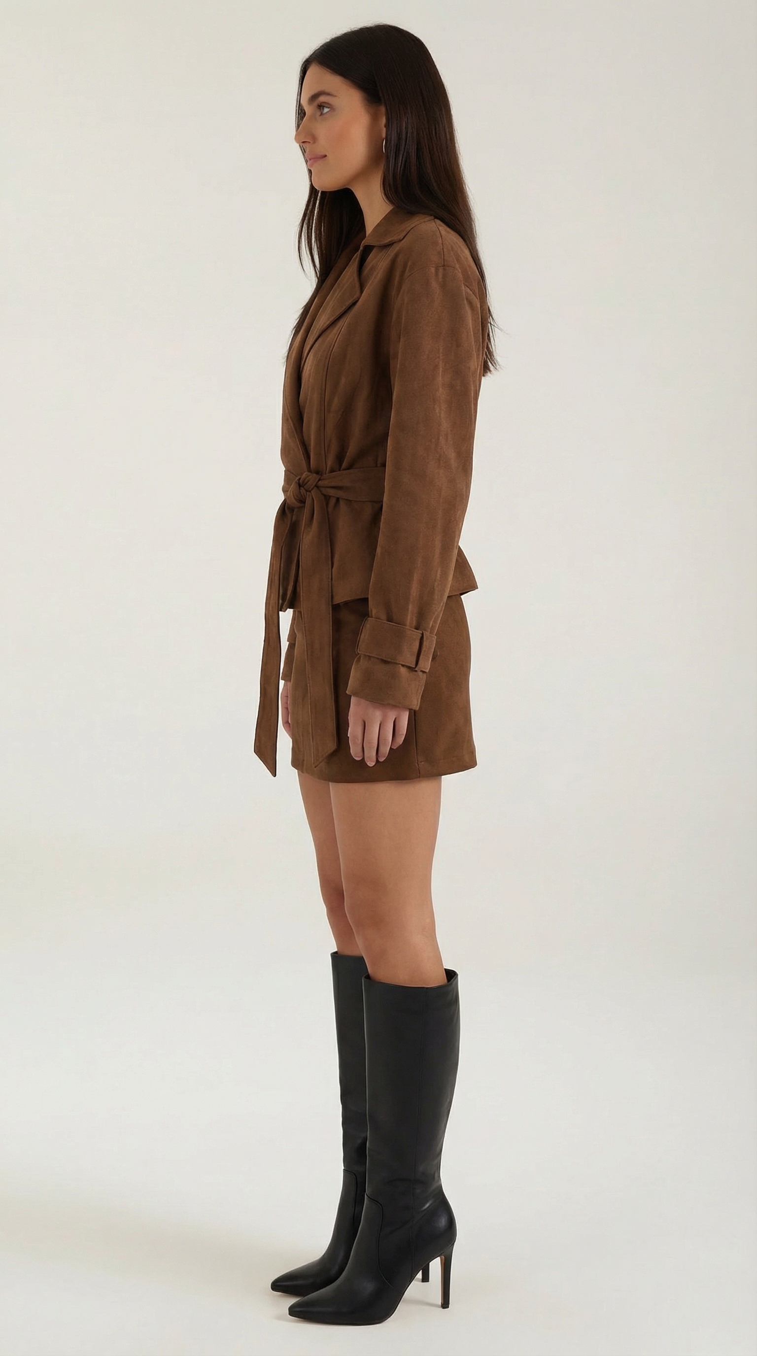 Damen Wickeljacke mit Bindegürtel