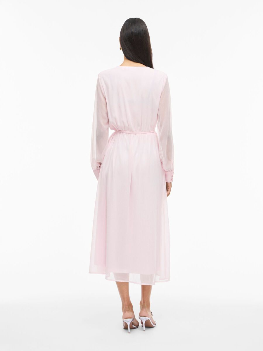Damen Wickelkleid Midi mit Langen Ärmeln – Ansicht 11